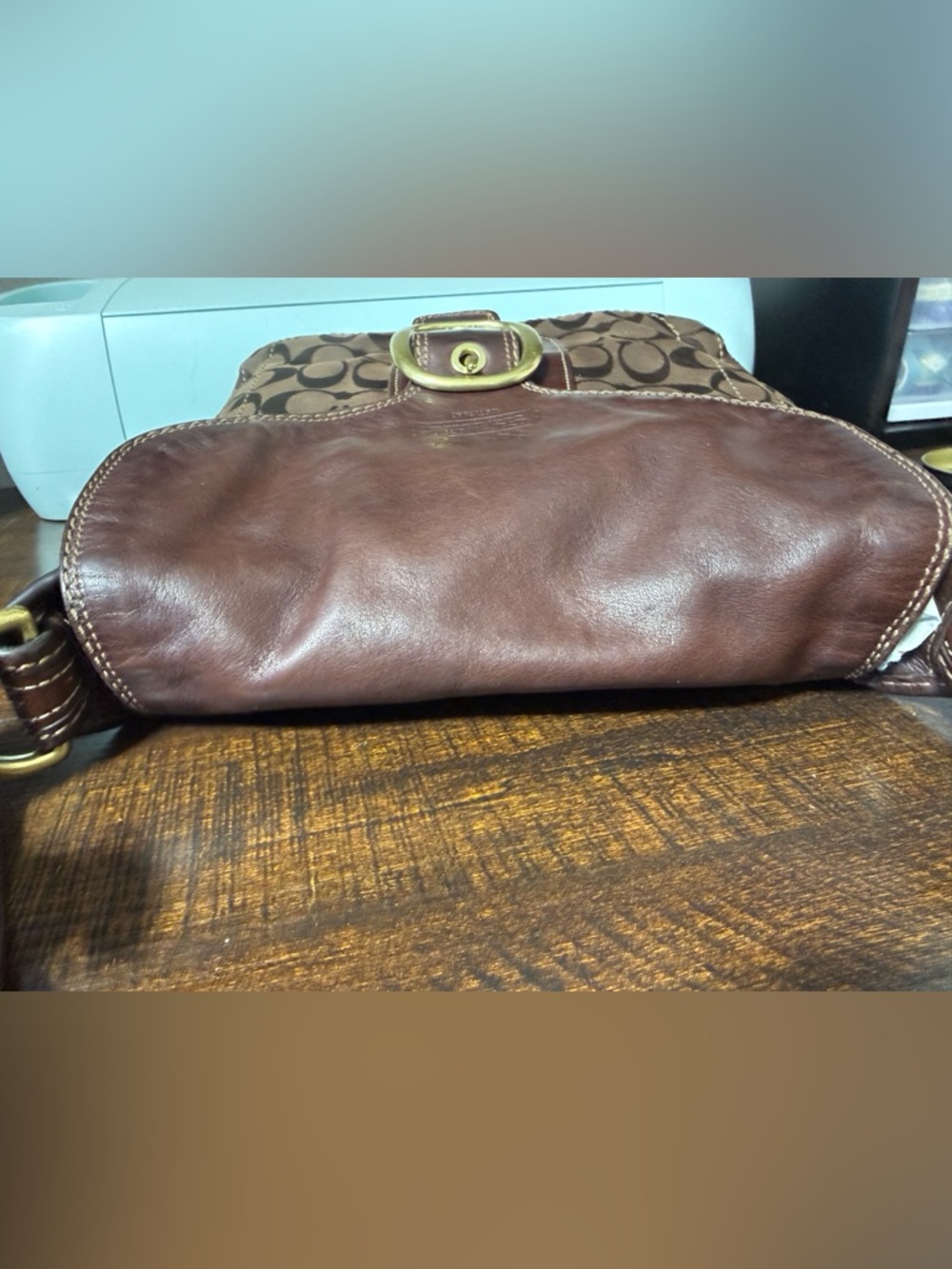 Coach Bleecker Legacy Flap Signature Canvas & Leather Shoulder Bag With Brass - Picture 10 of 16